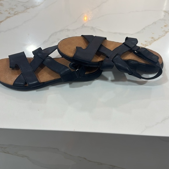 Women's Black Strappy Sandals - Picture 2 of 5